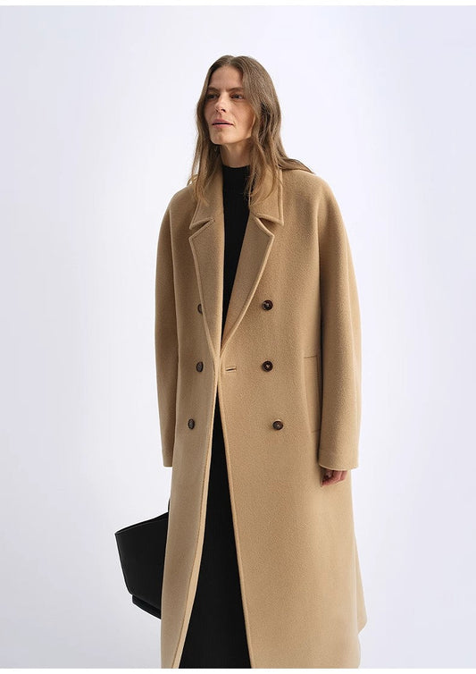 Sheep Wool Cashmere Blend - Double-Breasted Coat