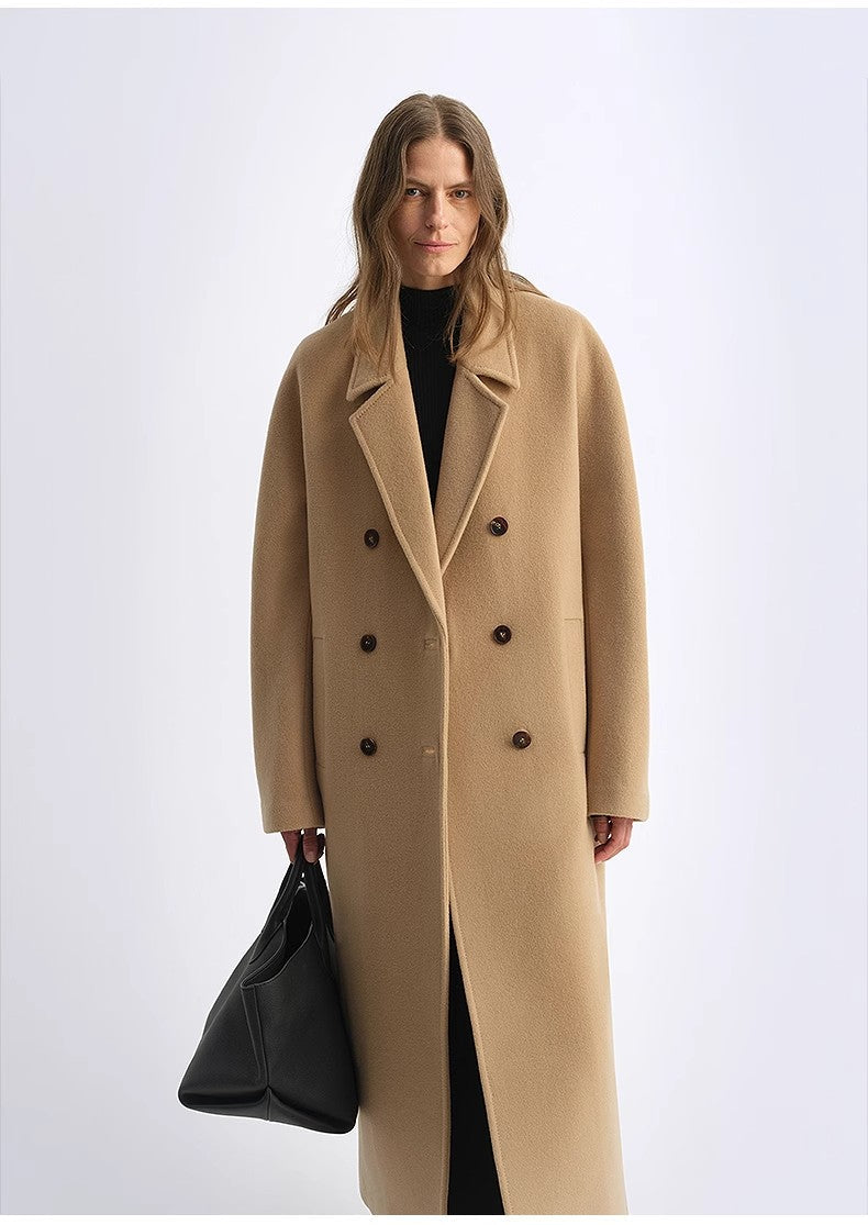 Sheep Wool Cashmere Blend - Double-Breasted Coat