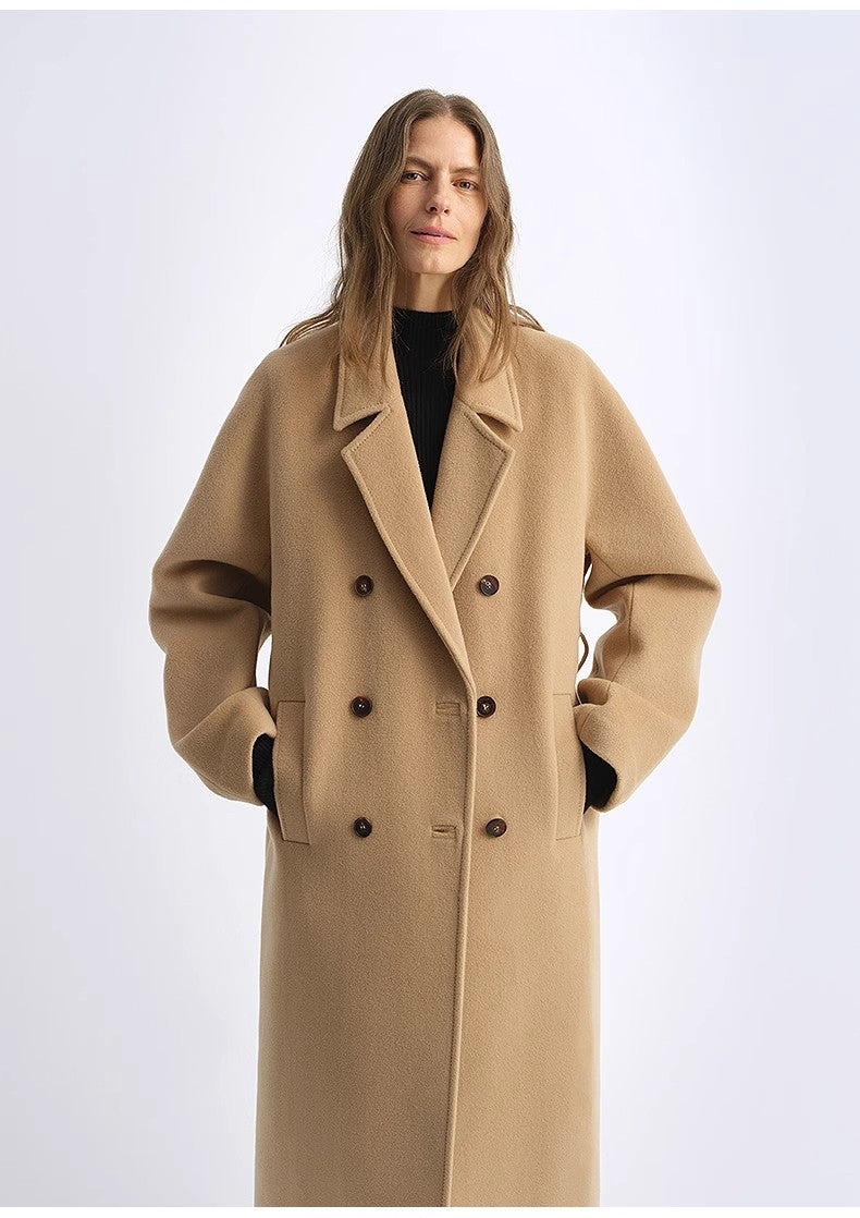 Sheep Wool Cashmere Blend - Double-Breasted Coat