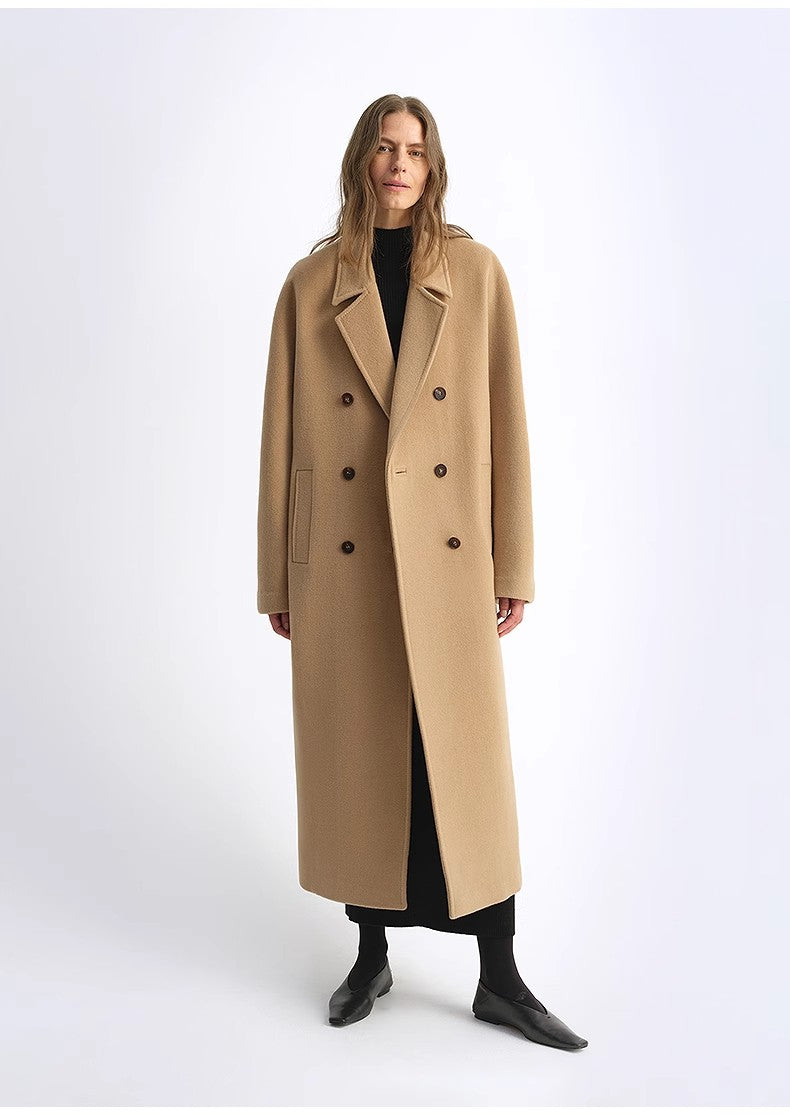 Sheep Wool Cashmere Blend - Double-Breasted Coat