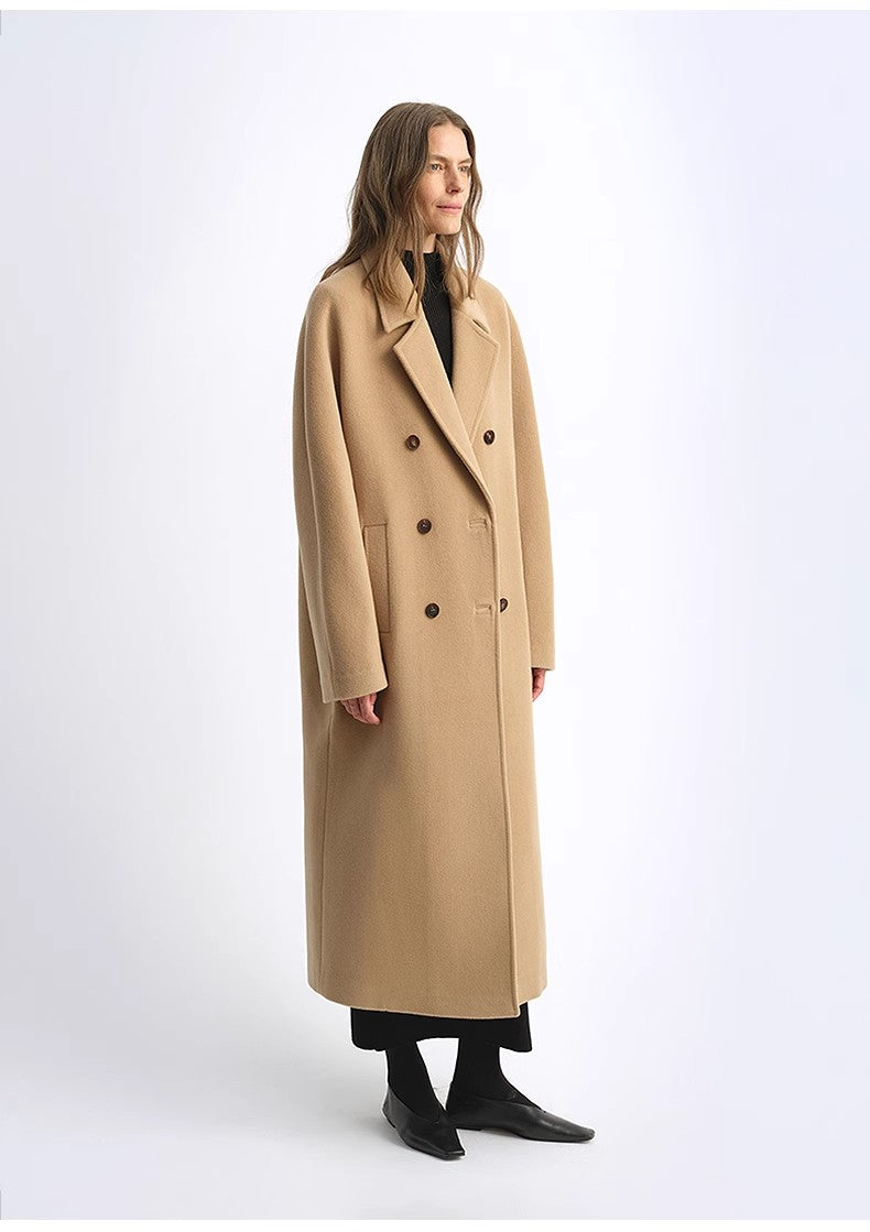 Sheep Wool Cashmere Blend - Double-Breasted Coat