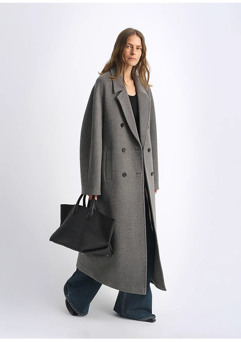 Sheep Wool Cashmere Blend - Double-Breasted Coat