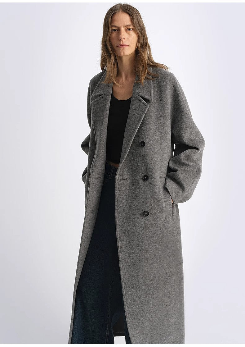 Sheep Wool Cashmere Blend - Double-Breasted Coat