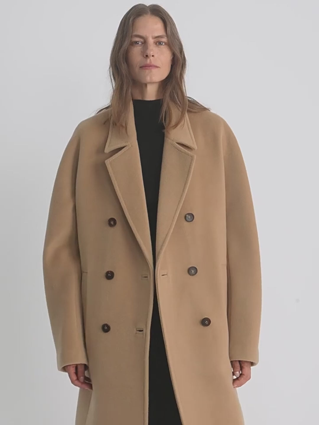 Sheep Wool Cashmere Blend - Double-Breasted Coat