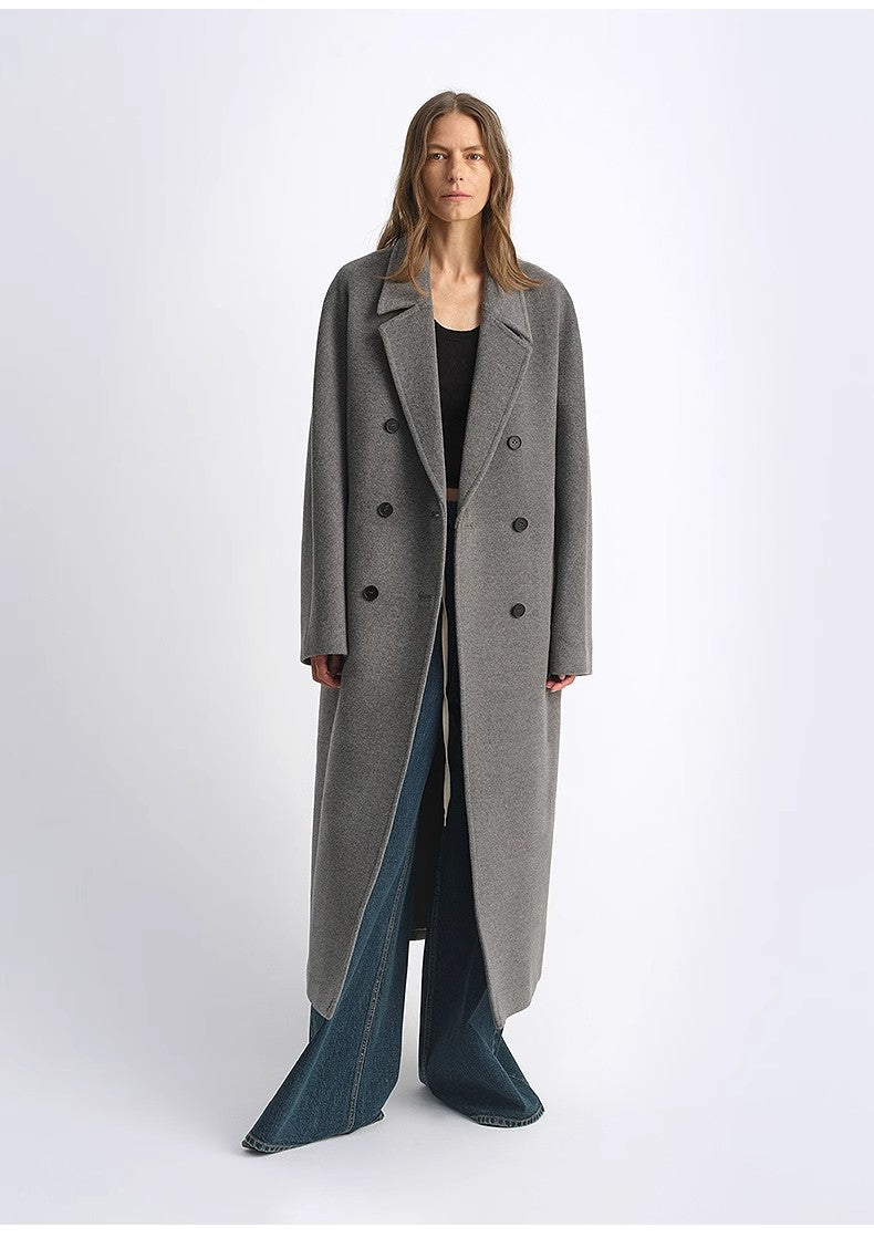 Sheep Wool Cashmere Blend - Double-Breasted Coat