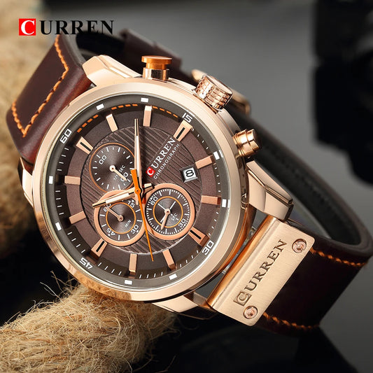 CURREN Date Quartz Men Watches Luxury Chronograph Relogio Masculino