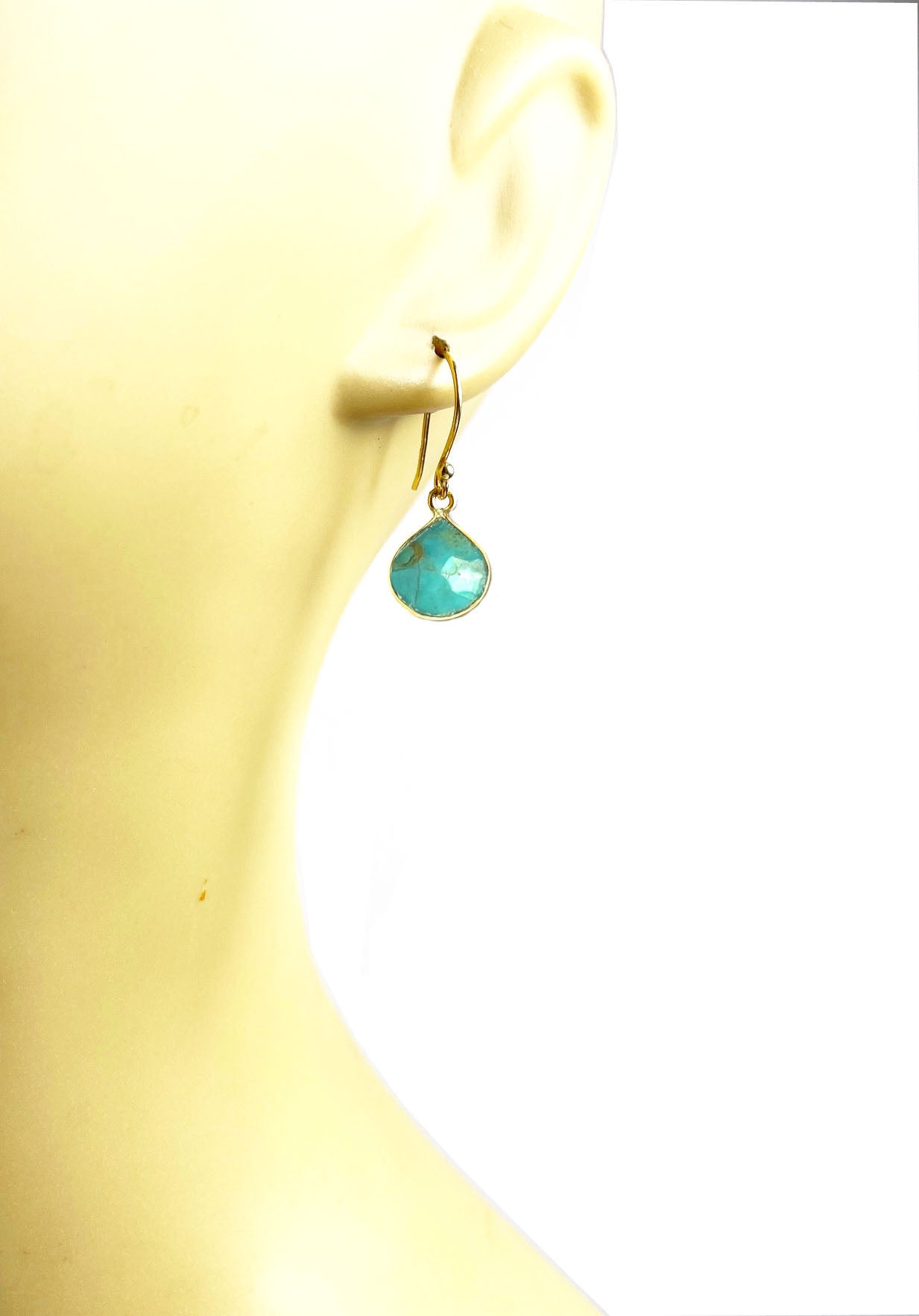Turquoise Bezel Drop Earrings