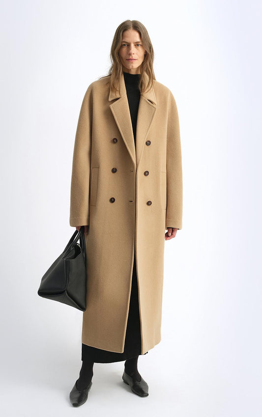 Sheep Wool Cashmere Blend - Double-Breasted Coat
