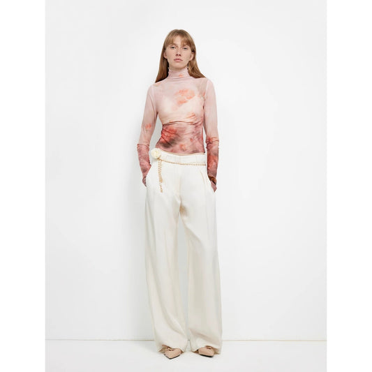 "Relaxed Old Money" Acetate Linen Old Money-Inspired Draped Mid-Waist Single-Pleat Straight-Leg Wide-Leg Casual Pants