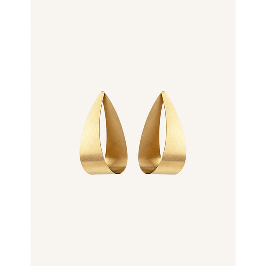 CUCOCUCA YXQ E370 Golden Brushed Stainless Steel Fashion Earrings Made in Spain