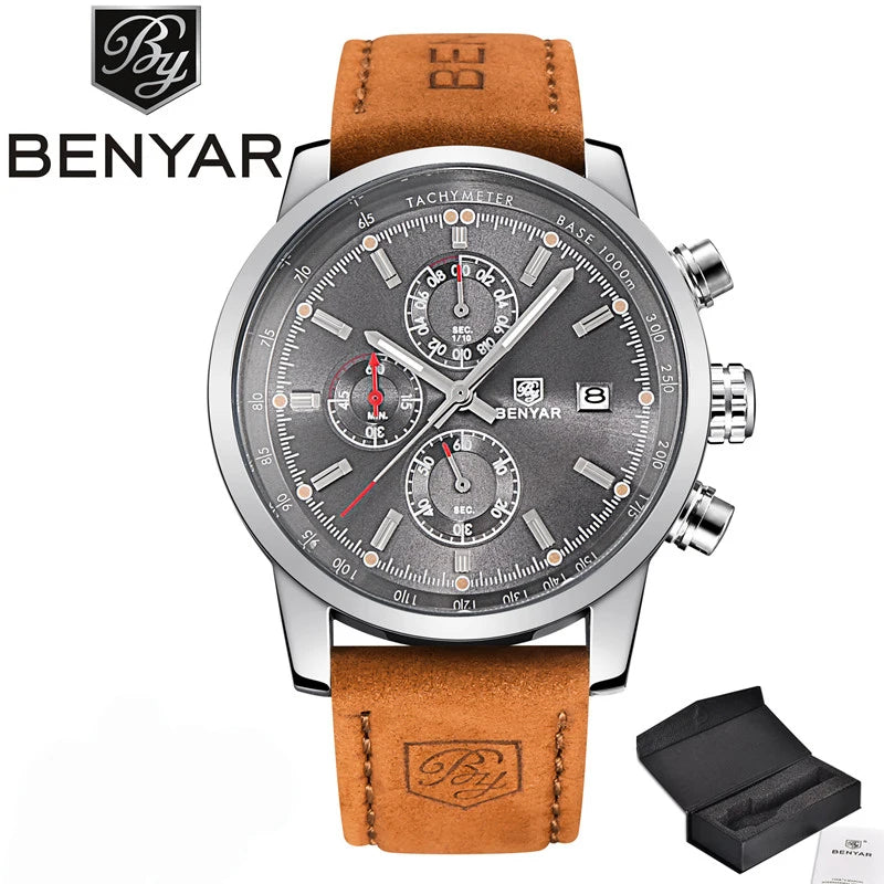 BENYAR Watches Men Luxury Brand Quartz Watch Fashion Chronograph Watch Reloj Hombre Sport Clock Male Hour Relogio Masculino