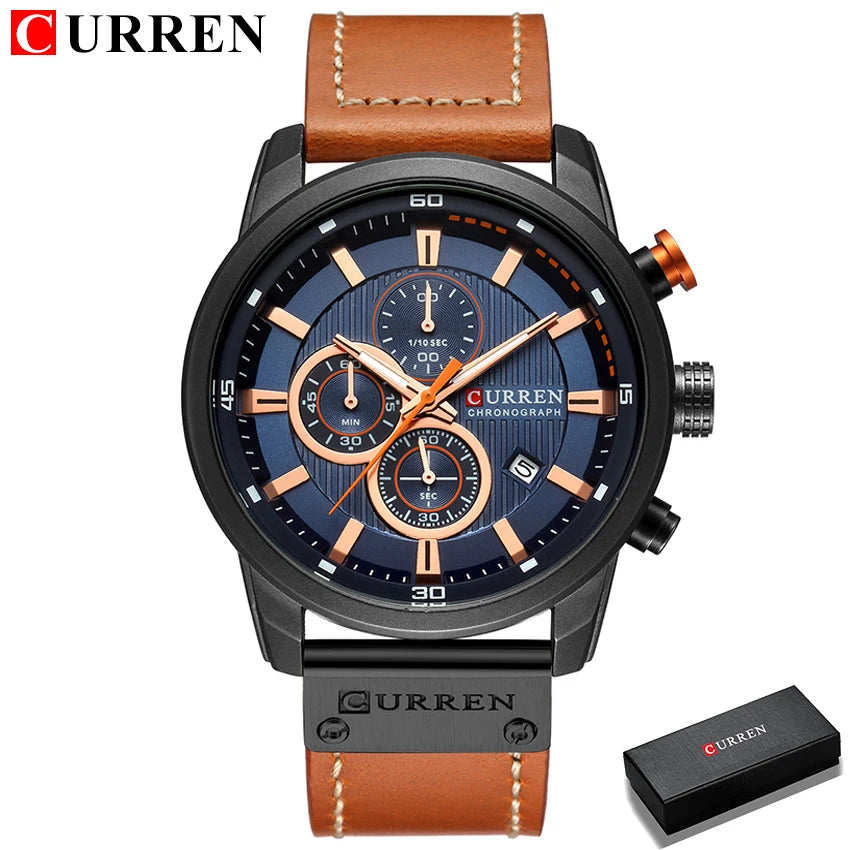 CURREN Date Quartz Men Watches Luxury Chronograph Relogio Masculino