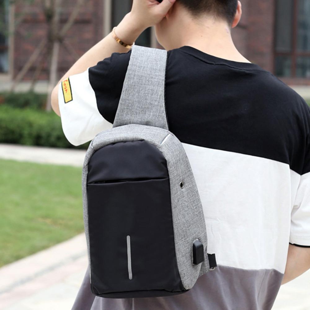 Antitheft External USB Charging Incline Shoulder Bag