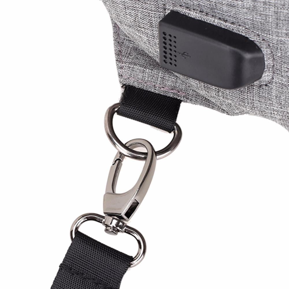 Antitheft External USB Charging Incline Shoulder Bag