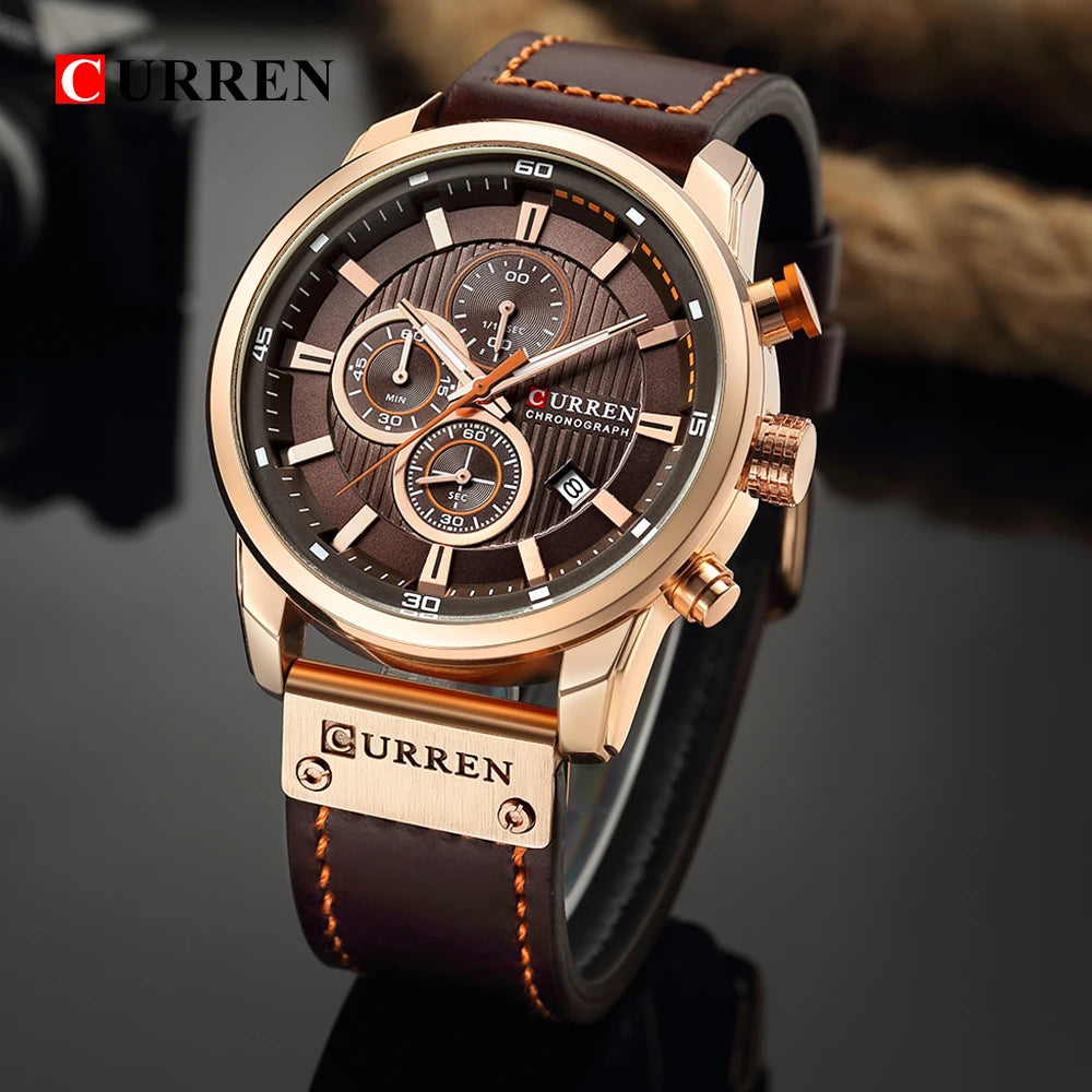 CURREN Date Quartz Men Watches Luxury Chronograph Relogio Masculino