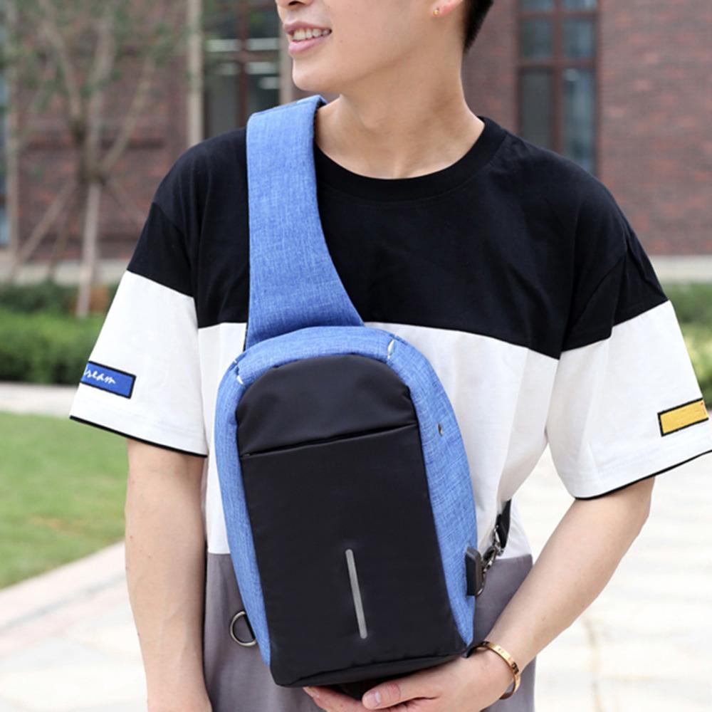 Antitheft External USB Charging Incline Shoulder Bag