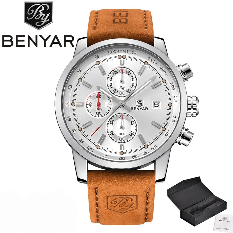 BENYAR Watches Men Luxury Brand Quartz Watch Fashion Chronograph Watch Reloj Hombre Sport Clock Male Hour Relogio Masculino