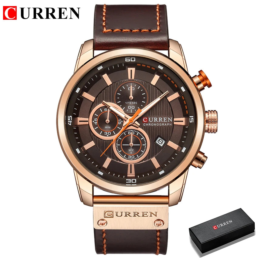 CURREN Date Quartz Men Watches Luxury Chronograph Relogio Masculino