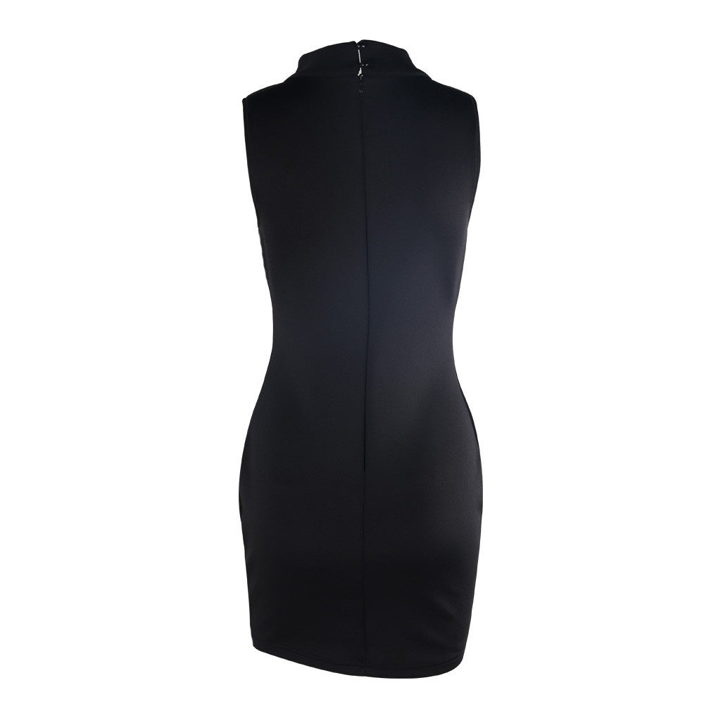 Sleeveless Studded Geometric Party Dress