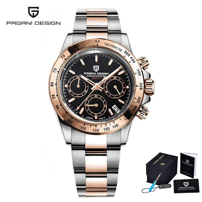 PAGANI DESIGN 2025 New Men's Watches Quartz Business Watch Mens Watches Top Brand Luxury Watch Men Chronograph VK63 Reloj Hombre