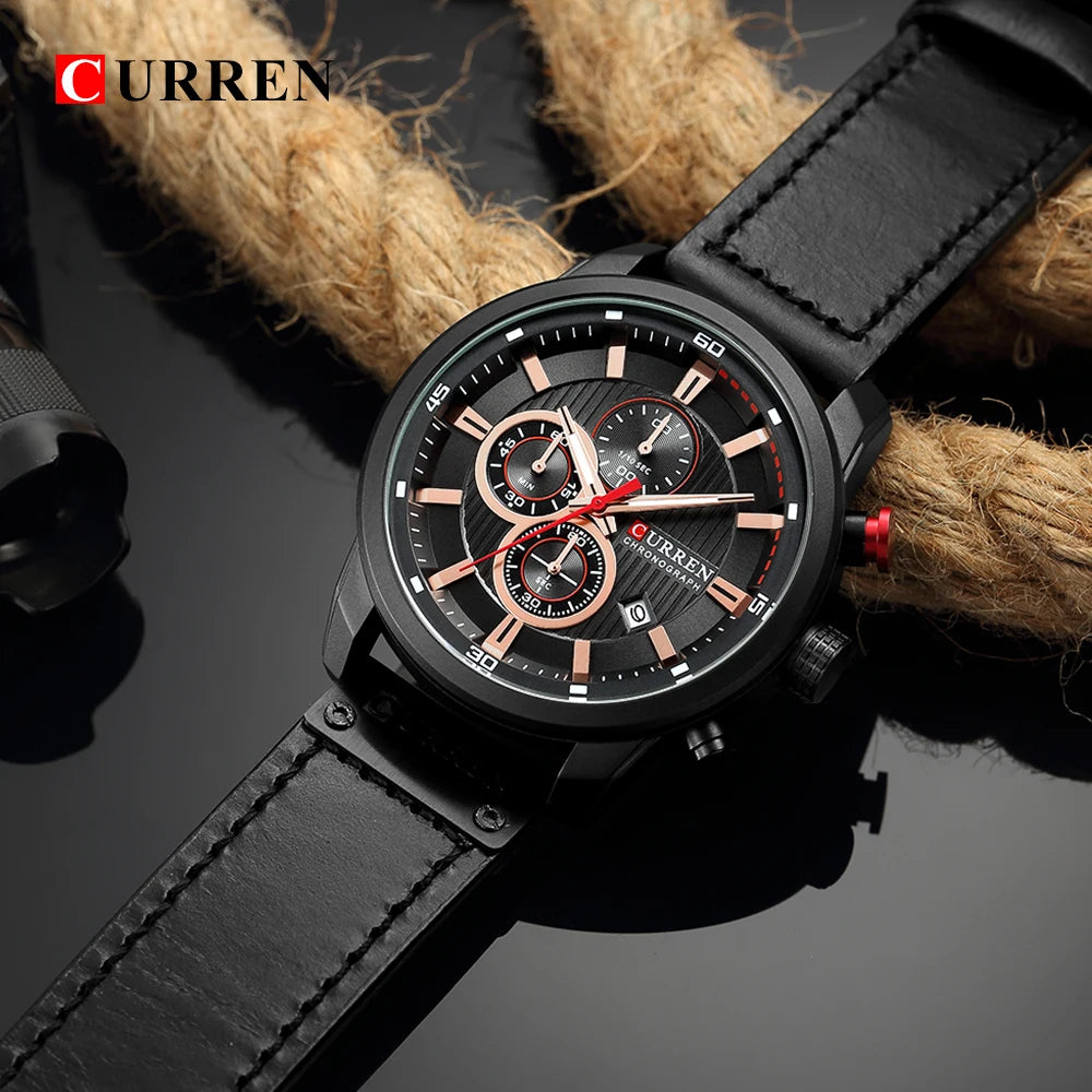 CURREN Date Quartz Men Watches Luxury Chronograph Relogio Masculino