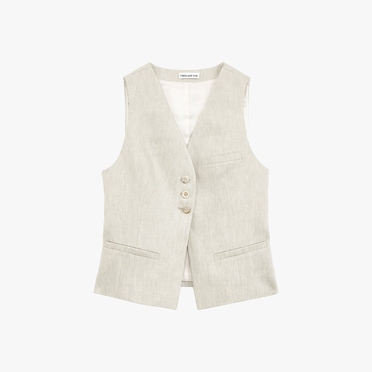 "Old Money Space" Linen Draped Vest and Straight Trousers Suit