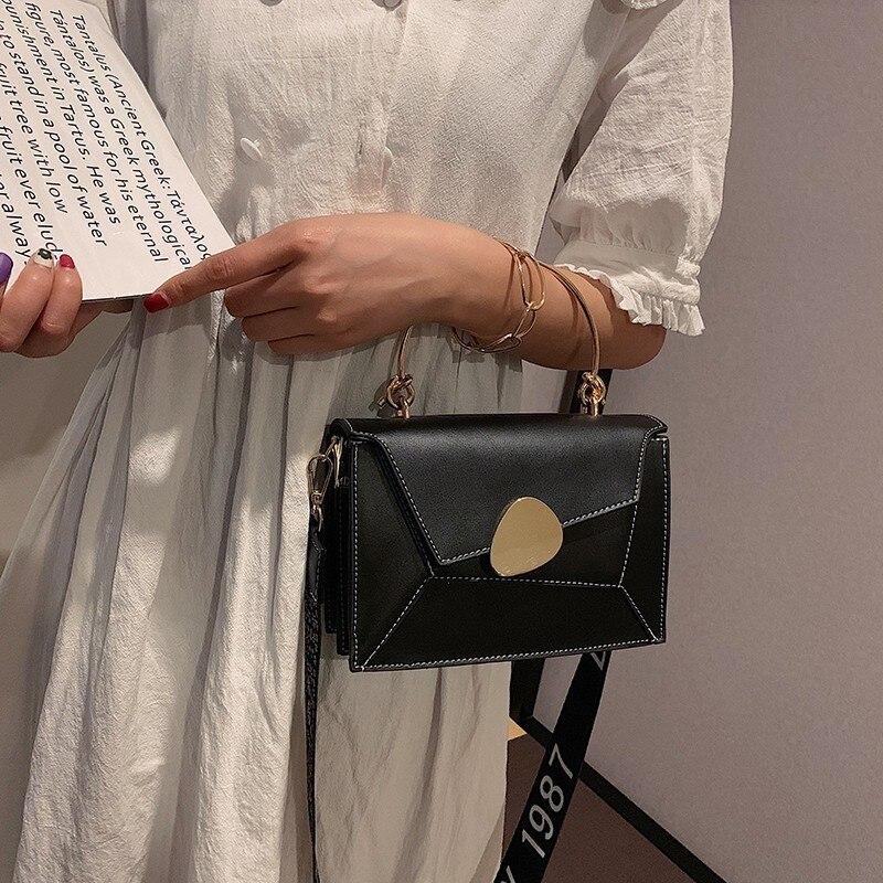 Contrast PU Leather Crossbody Shoulder Messenger Bag