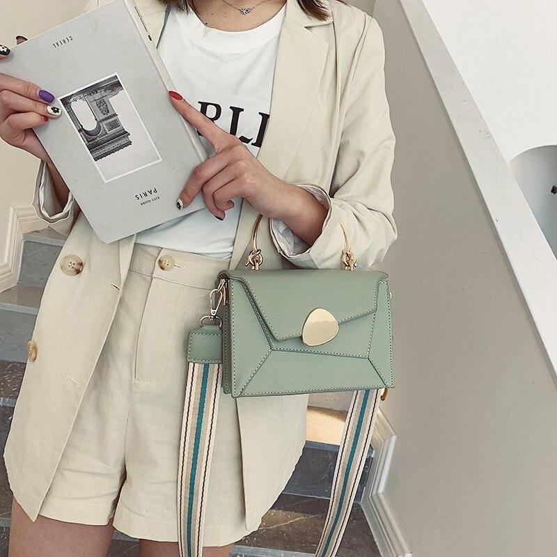 Contrast PU Leather Crossbody Shoulder Messenger Bag