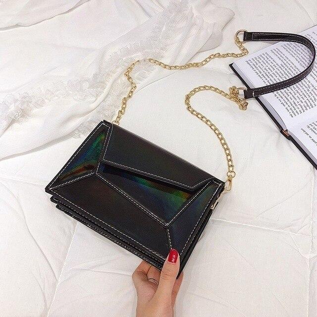 Contrast PU Leather Crossbody Shoulder Messenger Bag