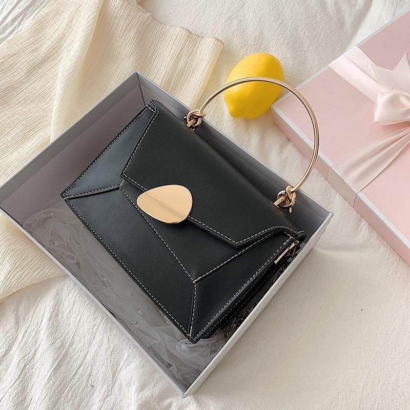 Contrast PU Leather Crossbody Shoulder Messenger Bag