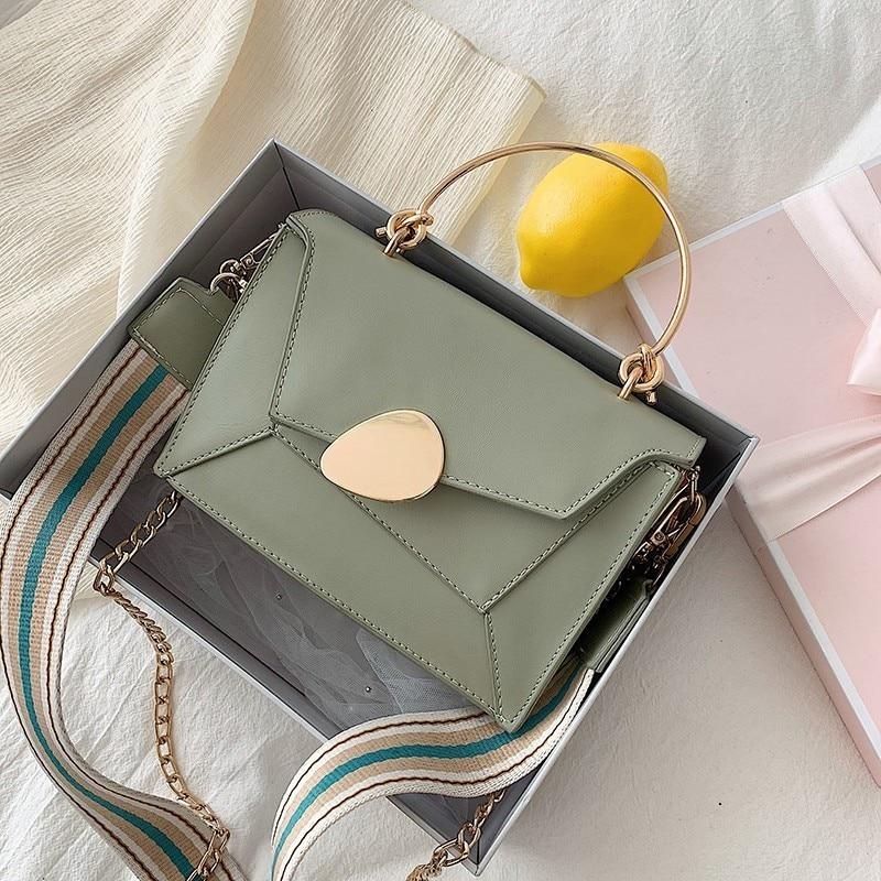 Contrast PU Leather Crossbody Shoulder Messenger Bag