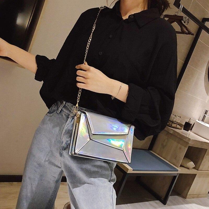 Contrast PU Leather Crossbody Shoulder Messenger Bag