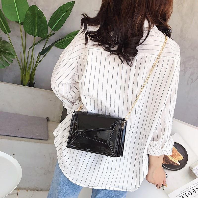 Contrast PU Leather Crossbody Shoulder Messenger Bag