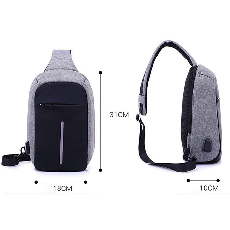 Antitheft External USB Charging Incline Shoulder Bag